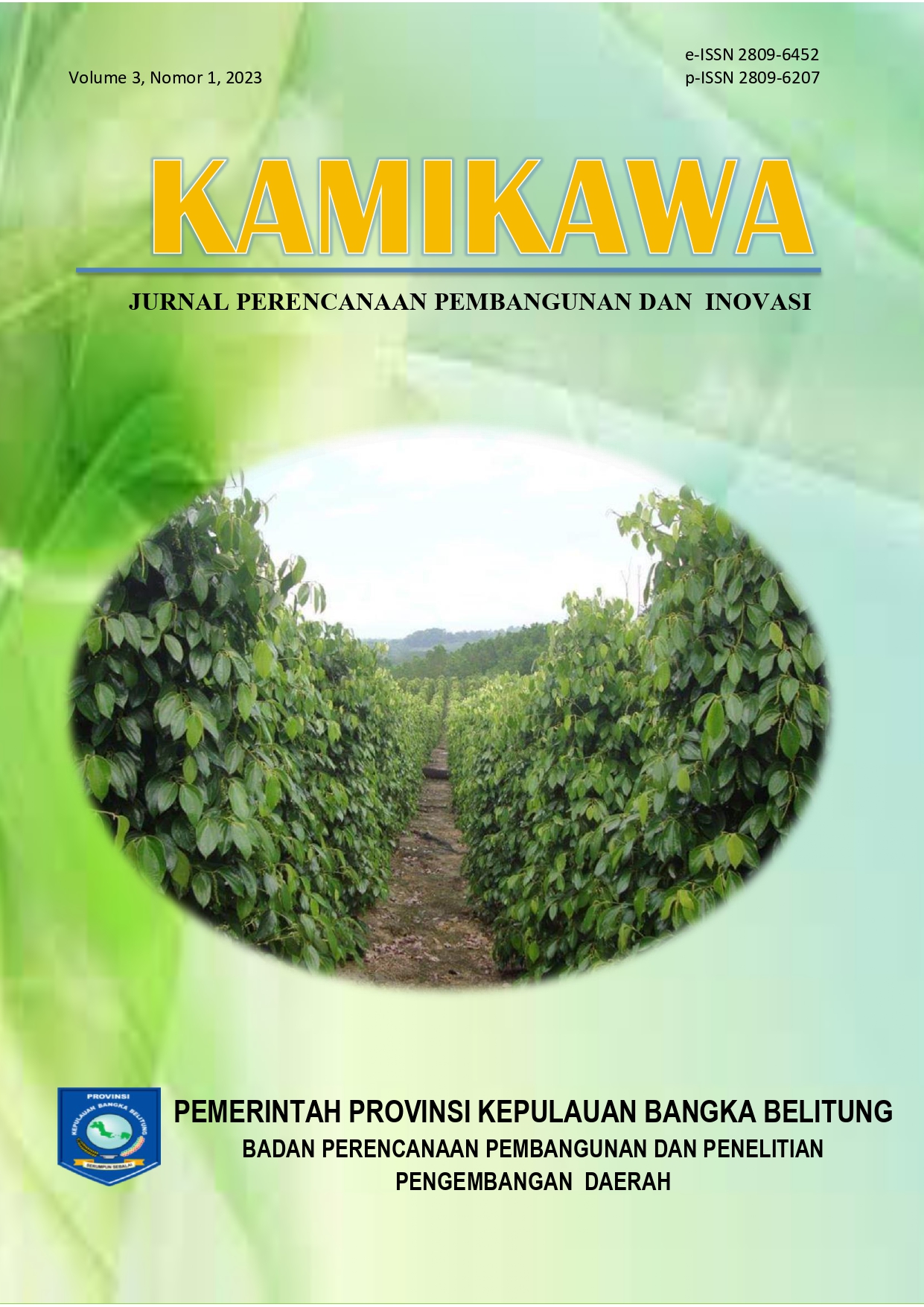 					Lihat Vol 3 No 1 (2023): KAMIKAWA : Jurnal Perencanaan Pembangunan dan Inovasi
				
